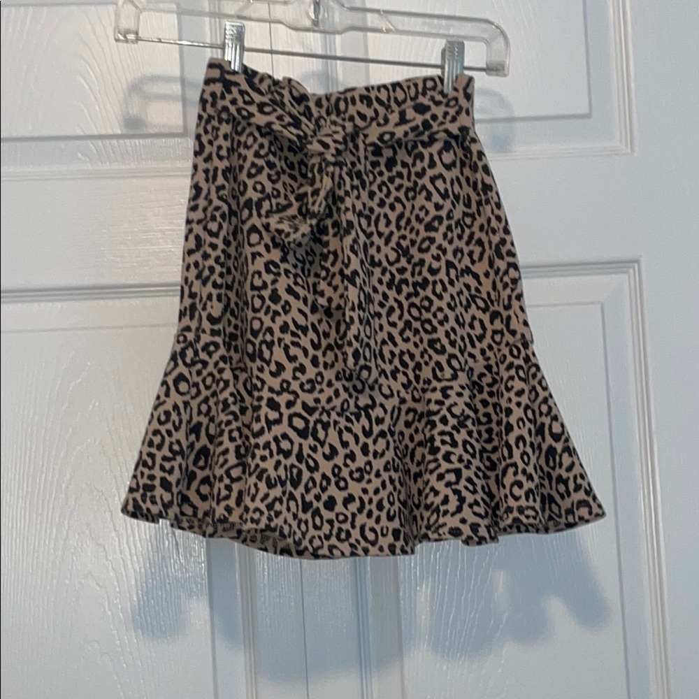 Black and Brown Ruffled Skirt with Tie Front